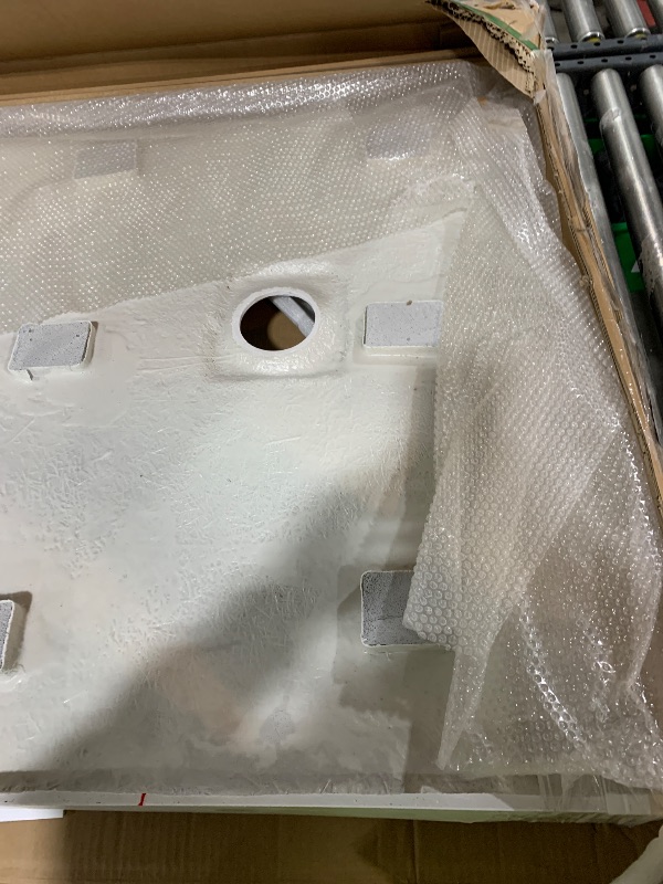 Photo 1 of Shower Pan, 60? L x 36? W Single Threshold Shower Base, Rectangle Acrylic & PVC Showering Base in White, Slip-Resistant Showering Pan Bases with Drain & Cover for Bathroom, Left Drain
