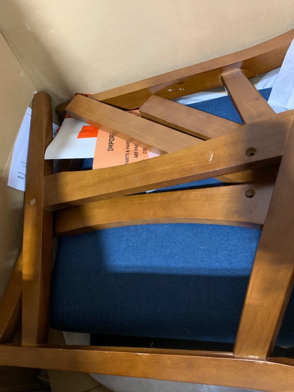 Photo 1 of FOR PARTS ONLY - Studio Living® Lexington 39.4" Arm Chair, Mid-Century Modern, Pocket Coil Comfort, Easy Assembly, Woven Fabric, Navy Blue