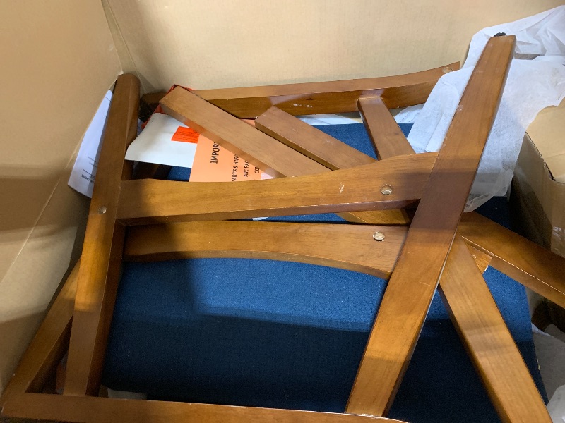 Photo 1 of FOR PARTS ONLY - Studio Living® Lexington 39.4" Arm Chair, Mid-Century Modern, Pocket Coil Comfort, Easy Assembly, Woven Fabric, Navy Blue