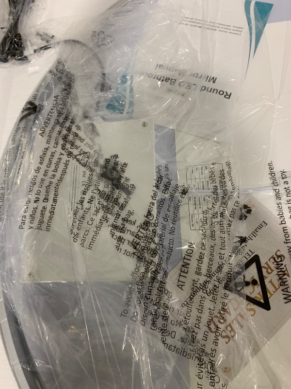 Photo 1 of APRILSOUL 40 Inch Round LED Backlit Bathroom Mirror, Vanity Mirror with Anti-Fog, Touch Button, 3 Colors and Dimmable Light