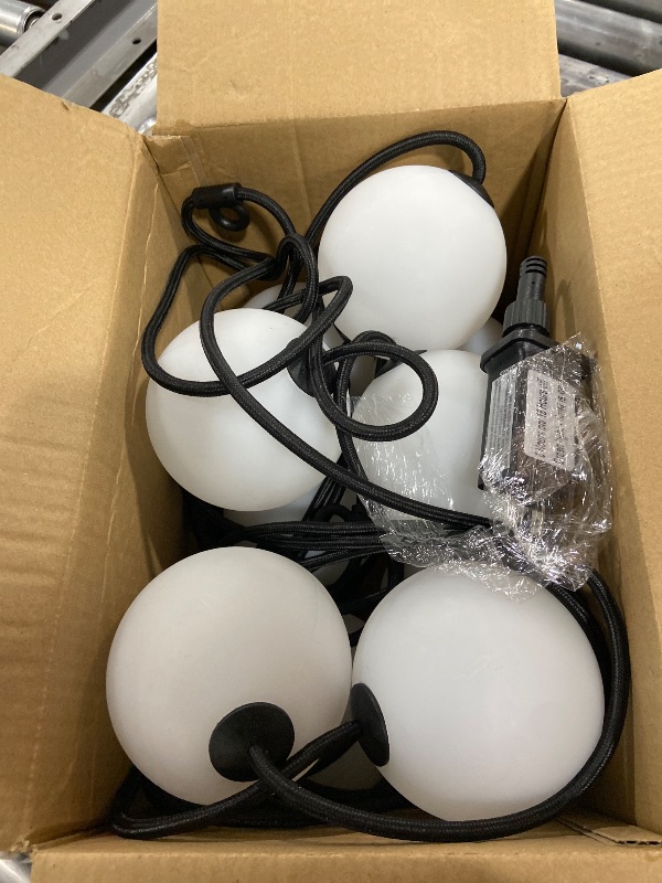 Photo 1 of Brightech Orb Outdoor Indoor String Lights - Frosted Lantern LED String with 10 Weatherproof Globe Lights - Plug in Commercial Grade Light Strand for Patio, Porch, Garden, Café - 30 Ft, Black