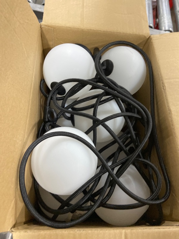 Photo 1 of Brightech Orb Outdoor Indoor String Lights - Frosted Lantern LED String with 10 Weatherproof Globe Lights - Plug in Commercial Grade Light Strand for Patio, Porch, Garden, Café - 30 Ft, Black