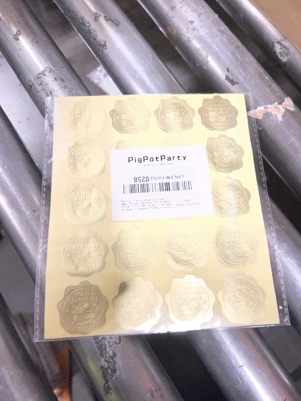 Photo 1 of 100 PCS Merry Christmas Stickers for Envelopes, Gold Christmas Envelope Seals, Gold Foil Stickers for Wedding Invitations, Greeting Cards, Party Favors, Self-Adhesive (Santa Claus Style)