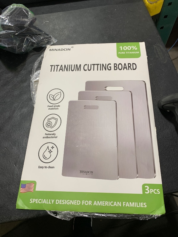 Photo 1 of 3-Pack Titanium Cutting Boards For Kitchen, 100% Pure Cut Titanium Cutting Board, Food Grade Quality, Double-sided non-toxic, Easy To Clean, Dishwasher Safe And Will Not Absorb Odors