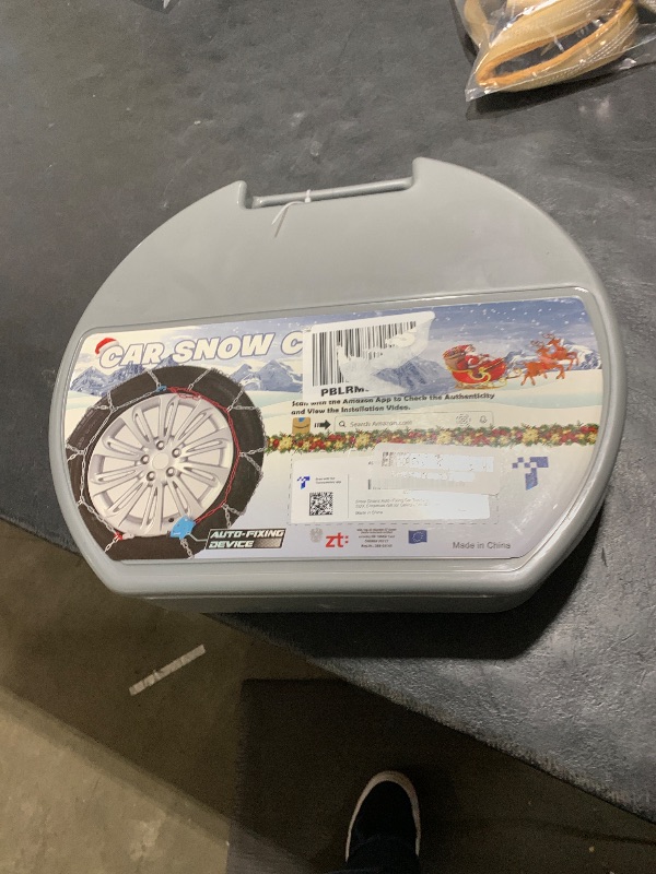 Photo 1 of Snow-Chains Auto Fixing 1 Min Quick Fit Easy Installation Tire-Chains, Christmas Gifts for Safety, Universal Emergency Tire Traction Chain for Passenger Car and SUV - Set of 2 (XM-140)