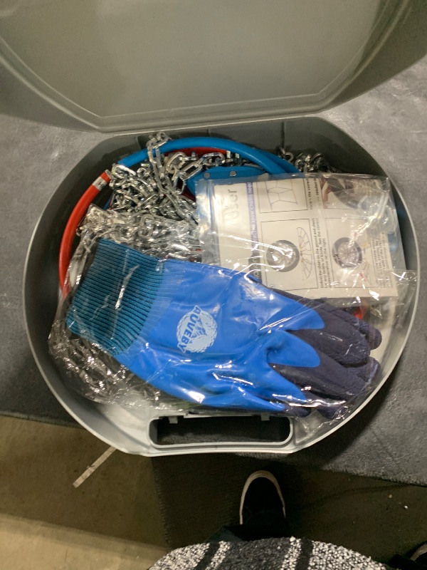 Photo 1 of Snow-Chains Auto Fixing 1 Min Quick Fit Easy Installation Tire-Chains, Christmas Gifts for Safety, Universal Emergency Tire Traction Chain for Passenger Car and SUV - Set of 2 (XM-140)