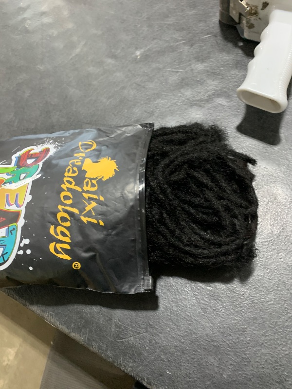 Photo 1 of DAIXI 0.4cm Thickness 12 Inch 100 Strands and 0.6 0.8cm 100% Real Human Hair Dreadlock Extensions for Man/Women Full Head Handmade Permanent loc Extensions Bundles Can Be Dyed Bleached Curled Twisted