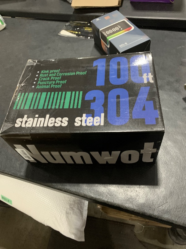 View 2 of 100FT Garden Hose, 304 Stainless Steel Water Hose, Flexible with a 10-Mode Nozzle Sprayer, No Kink, Lightweight, Puncture Proof, Ideal for Yard, Lawn, Outdoor