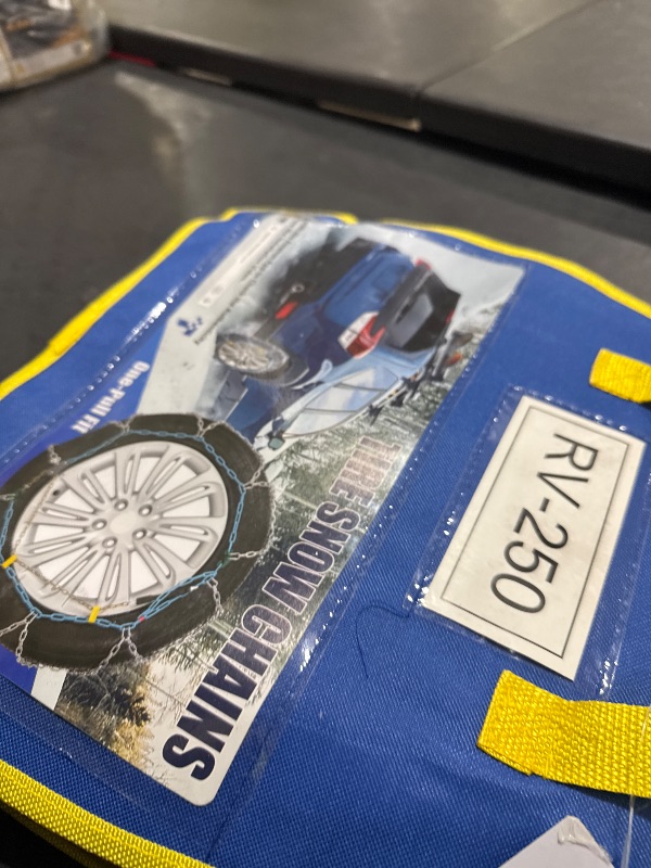 Photo 1 of Snow-Chains Easy Install Tire-Chains, One-Pull Fit Heavy-Duty Tire Snow Chains for Pickup Trucks & SUVs Off-road, Emergency Tire Traction Car Tires 235 245 255 265 275 - Set of 2 (SCRV250)