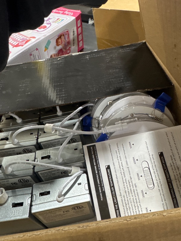 Photo 1 of Meconard 12 Pack 4 Inch 5CCT LED Canless Recessed Lighting with Night Light, 2700K/3000K/3500K/4000K/5000K Selectable Ultra-Thin LED Ceiling Lights, 9W=75W, 750LM, Dimmable Wafer Downlight ETL&FCC