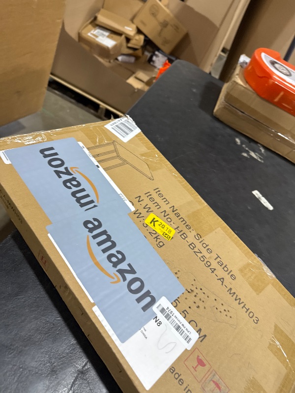 Photo 1 of Yusong C Shaped End Table, Couch Side Table That Slide Under Sofa Bed, Small Table for Small Spaces, Skinny Overbed Table for Coffee Drink Snack, Living Room, Gold and White Marbled Wooden Top