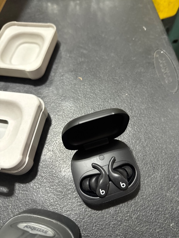 Photo 1 of Beats Powerbeats Fit - Wireless Noise Cancelling Workout Earbuds with Secure-Fit Wingtips, Up to 30-Hour Battery Life, Sweat & Water Resistant, Apple & Android Compatible - Jet Black