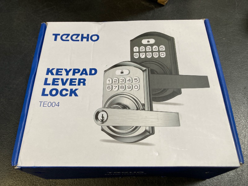 Photo 1 of TEEHO TE004 Keyless Entry Keypad Door Lock with Handle - Smart Digital Electronic Lock for Interior Door with Anti-Peeping, Auto Lock & Passage Mode - Easy Installation - Satin Nickel