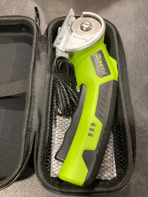 Photo 1 of Cordless Electric Scissors: 4V Rechargeable Rotary Cardboard Cutter, 3000mAh Battery, with LED Light & Safety Lock, 2 Blades, Electric Box Cutter for Fabric Carpet Carton Plastic Leather Cloth