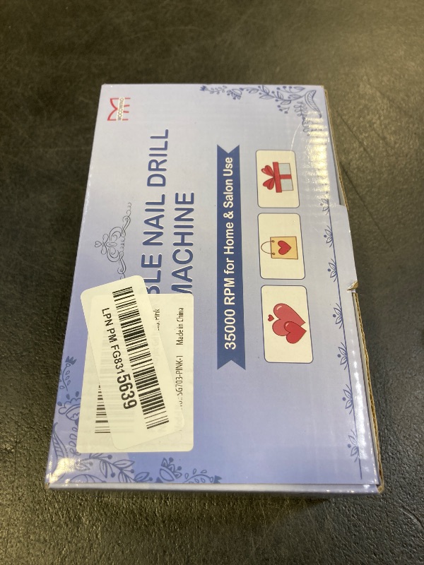 Photo 1 of **INCOMPLETE, DAMAGED** MOCOWIND Portable Nail Drill Professional 35000 RPM, Rechargeable Electric Nail File Machine Cordless E-File for Acrylic Gel Polishing Removing with Bits Kit for Manicure Salon Home, Pink