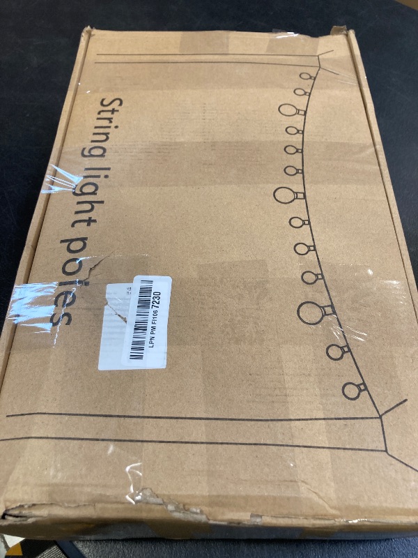 Photo 1 of 10Ft String Light Poles 4 Pack, Light Poles for Outside Lights, Outdoor with Fence Brackets Hanging Lights, Metal Stand Deck Patio Backyard