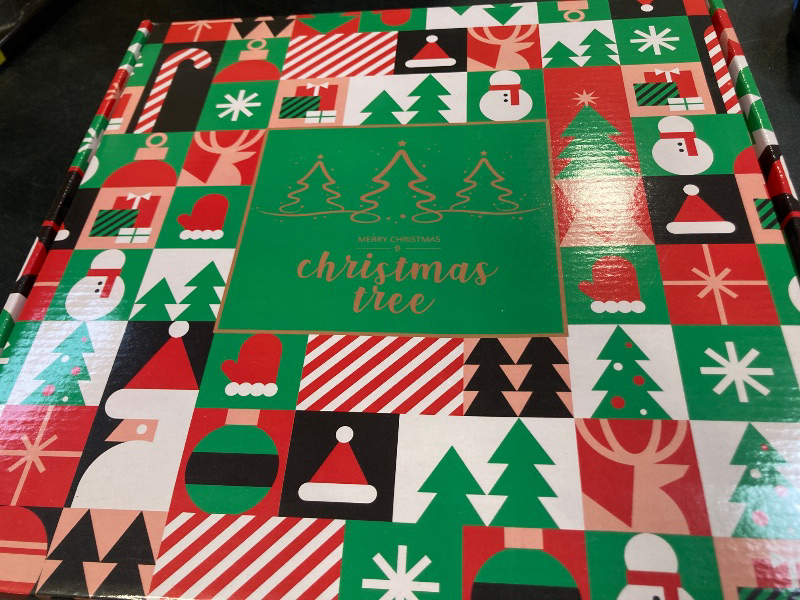 Photo 1 of 5 Ft Tinsel Christmas Tree with Timer 4 Modes 60 Warm White & Multi Color Change Lights 25 Ball Ornaments 3D Star Battery Operated Pop Up Artificial Tree Xmas Decoration Home Décor (Green)