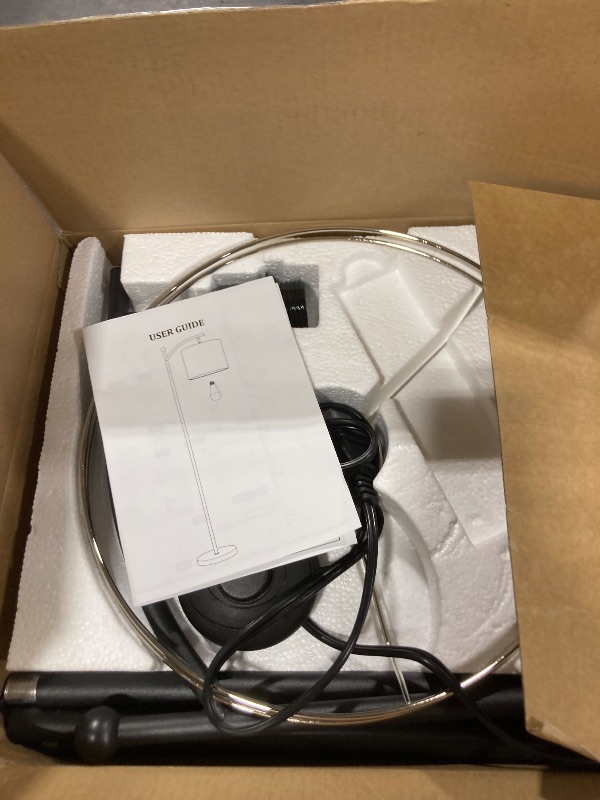 Photo 1 of 60" Floor Lamp With 3 Color Temperatures, Adjustable Grey Shade, Black Pole - Tall Lamp for Living Room, Bedroom, Office, Classroom, Dorm - 9W Bulb Included