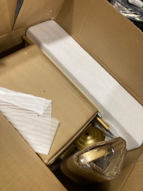 Photo 1 of 9MMML 39" 4 Arms Dining Room Light, Gold Body+ Fabric Shade Chandelier,Modern Pendant Light for Kitchen Island Foyer Living Room, E12 Bulb.