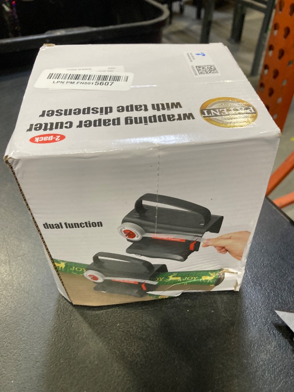 Photo 1 of 2-Pack Wrapping Paper Cutter with Wheels & Tape Dispenser - Gift Wrap Tool Kit with Replaceable Blades for Christmas, Birthday - Safe, Efficient, and Precise Cutting