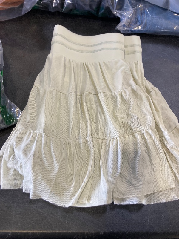 Photo 1 of Cresay Women's Pleated Skirt High Waisted Ruffle Tennis Skirts Sports Skater Running Skorts with Shorts Pockets-LightGreen-S