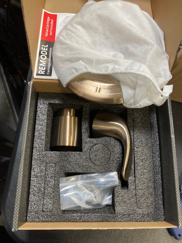 Photo 1 of Ultrimkit Shower Trim Kit Compatible with Delta 13/14 Series, Shower Cover Plate with Handle, Warm Champagn Gold, Shower Cover Plate with Handle (Valve& Catridge Not Inclued)