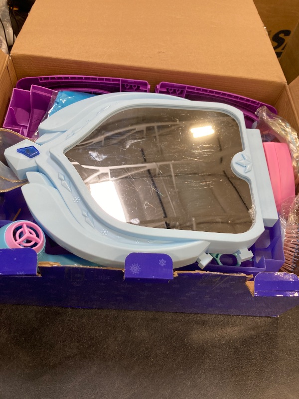 Photo 1 of Princess Vanity for Toddlers Girls 3-5 Years Old, Kids Vanity Table and Chair Set with Magic Mirror Light Music, Toddler Makeup Dresser Set, Interactive Pretend Play Dress Up Beauty Salon Toys Gifts