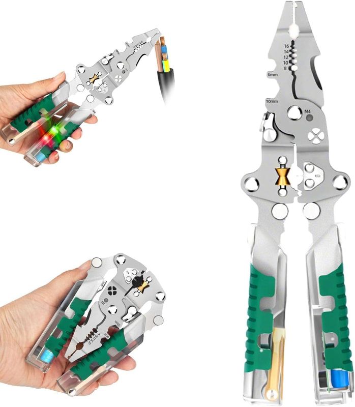 Photo 1 of 18 In 1 Foldable ?ire Stripper, Folding Stylus Screwdriver Wire Stripper, Built-In Voltage Tester Screwdriver for Cutting And Pulling Wires Cable