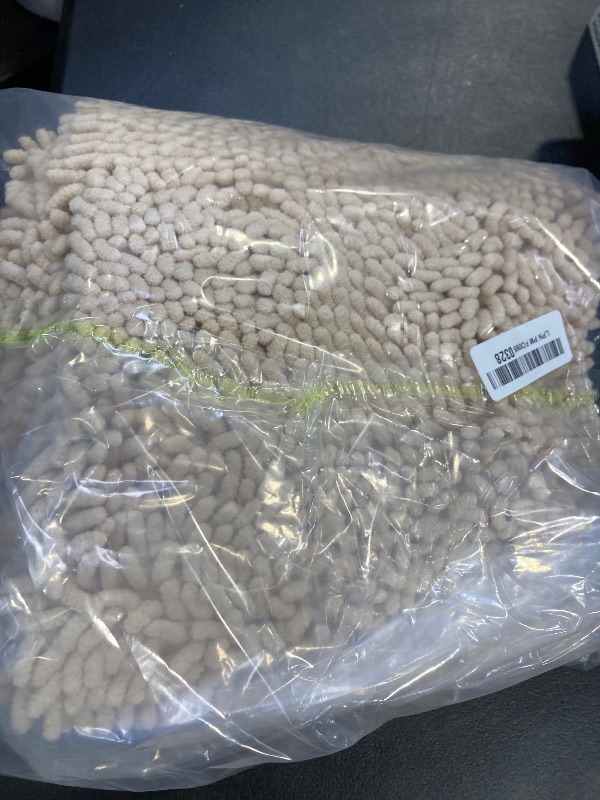 Photo 1 of OLANLY Bathroom Rugs Sets 2 Piece, Soft Absorbent Chenille Bath Mats Area Rug Set, Non-Slip, Quick Dry, Machine Washable Bath Mats for Bathroom, Home Decor Accessories (47"x20"+24"x16", Beige)