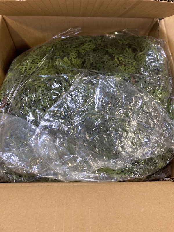 Photo 1 of 2PCS 6FT Christmas Cedar Garland with 160 Pine Tips, Realistic Faux Garland Artificial Greenery for Fireplace, Table, Wall, Indoor, Outdoor Holiday Home Decorations