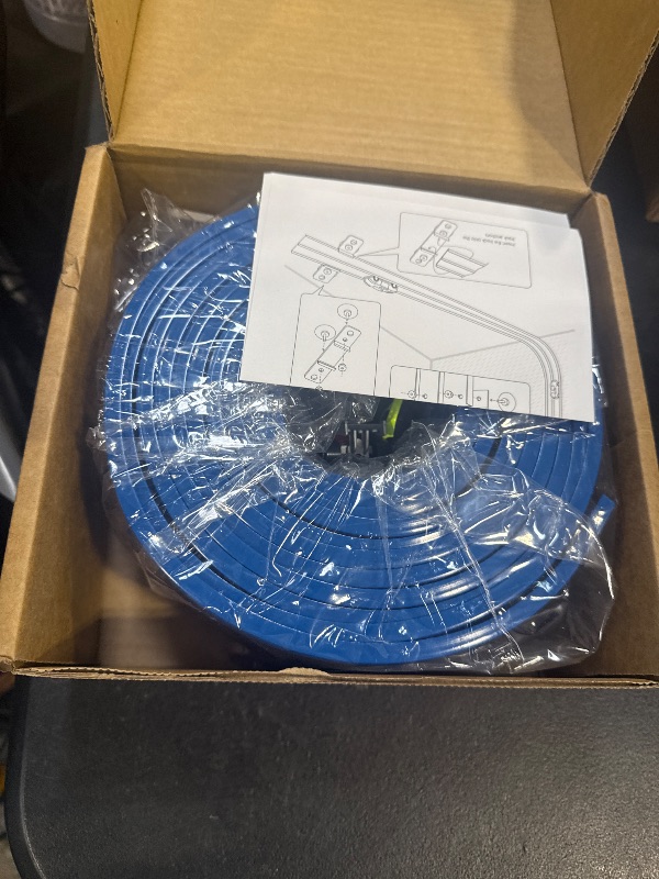 Photo 1 of 15.75 Ft Flex Track for Kids, Flexible Race Track Compatible with Hot Wheels and Diecast 1/64th Cars, Roll-Up Portable Race Car Ramp Track with Suction Cups & Track Anchors & 4 Race Cars, Blue