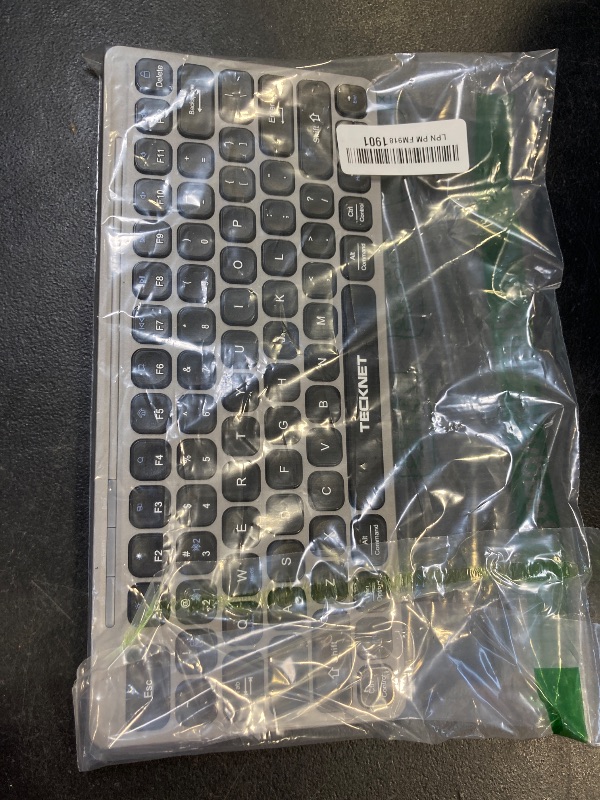 Photo 1 of TECKNET Wireless Bluetooth Keyboard, Slim Rechargeable Keyboard (2.4G+BT 5.0), Multi-Device Easy-Switch, Quiet Typing, Silent Mini Portable Cordless USB Computer Keyboards for Windows Laptop PC, Gray