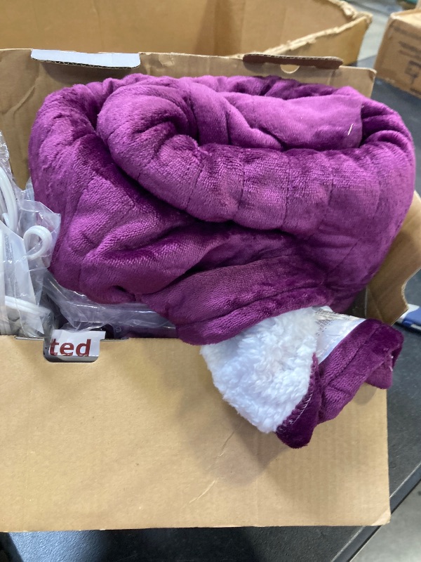 Photo 1 of Homemate Heated Blanket Electric Throw - 50"x60" Heating Blanket Throw 1/2/4/6/8 Hours Auto-Off 10 Heat Level Over-Heat Protection Flannel Sherpa ETL Certification