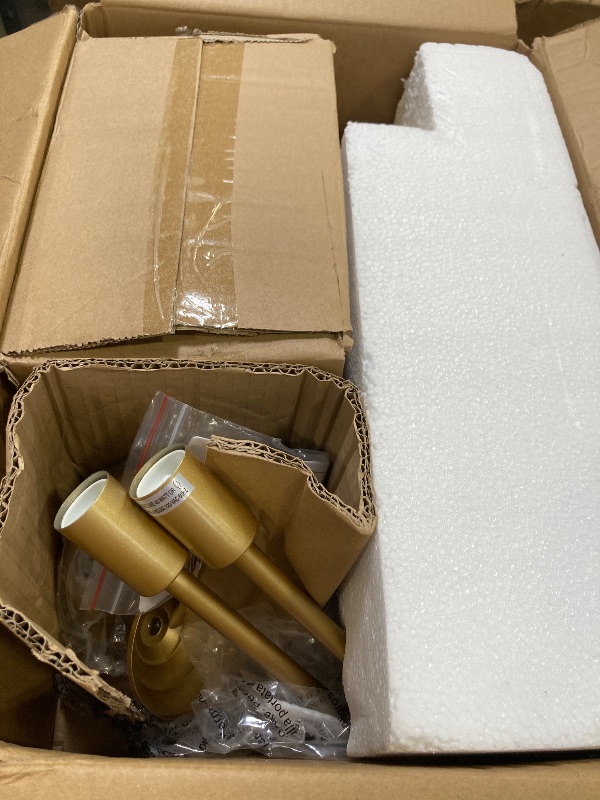 Photo 1 of 9MMML 39" 4 Arms Dining Room Light, Gold Body+ Fabric Shade Chandelier,Modern Pendant Light for Kitchen Island Foyer Living Room, E12 Bulb.