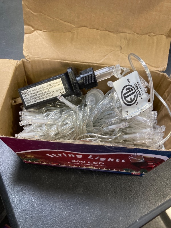 Photo 1 of LJLNION 300 LED String Lights Outdoor Indoor, Extra Long 98.5FT Christmas Lights, 8 Lighting Modes, Plug in Waterproof Fairy Lights for Wedding Party Bedroom Decorations (Multicolor)