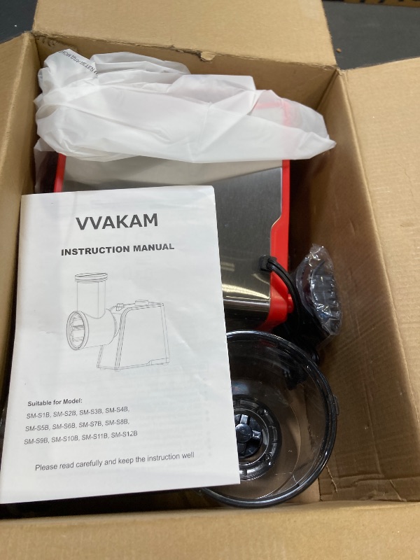 Photo 1 of 5-In-1 Electric Cheese Grater,300W Salad Maker,Electric Grater for Block Cheese,Kitchen Electric Food Slicer Shredder,Chopper for Vegetables Cucumber Carrots Cabbage Nuts(Red)