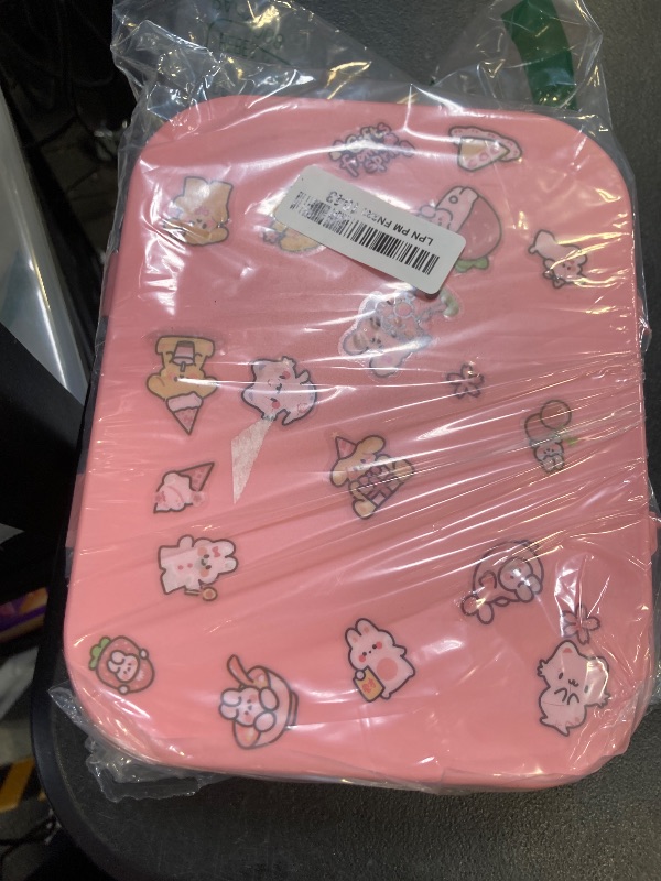 Photo 1 of Howeemo Stainless Steel Bento Box Kids, Leak Proof Metal Bento Lunch Box,3 Compartments 304 Stainless Steel Bento Lunch Containers for School and Office, BPA-Free(Pink)