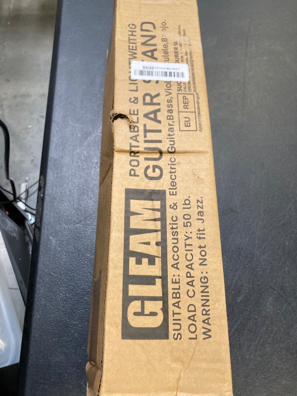 Photo 1 of ** PARTS ONLY ** GLEAM Guitar Stand - Adjustable Fit Electric, Classical Guitars and Bass, Load Capacity 20LB, Accessories, Folding Type Black (CG-4)