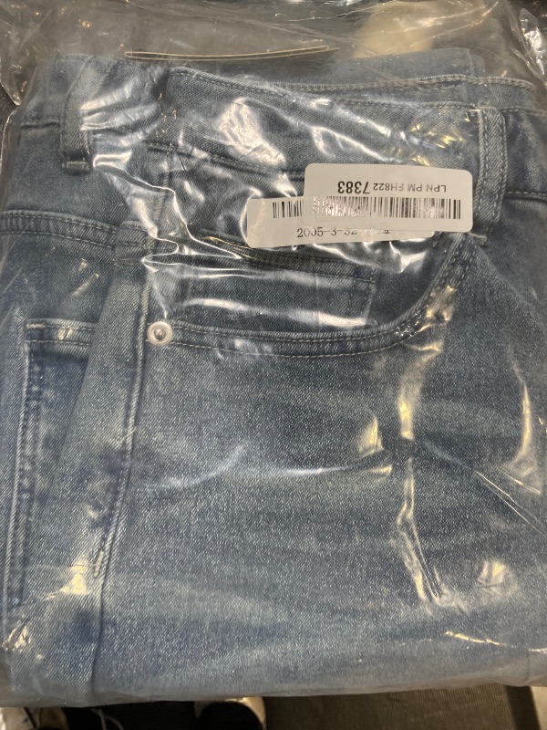 Photo 1 of ABSECAI Mens Winter Fleece Jeans Pant Stretch Skinny Slim Fit Light Blue 32