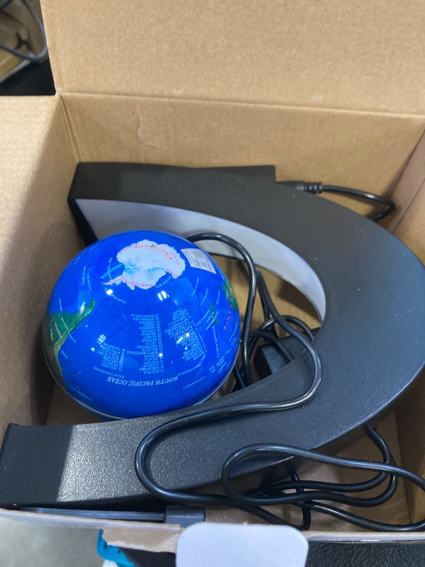 Photo 1 of Flagest Magnetic Levitation Floating Globe, Levitating C Shape Globe with LED Lights for Education Home Office Desk Bookshelf Decor, Holiday Anniversary Creative Gift(3.3 Inches)