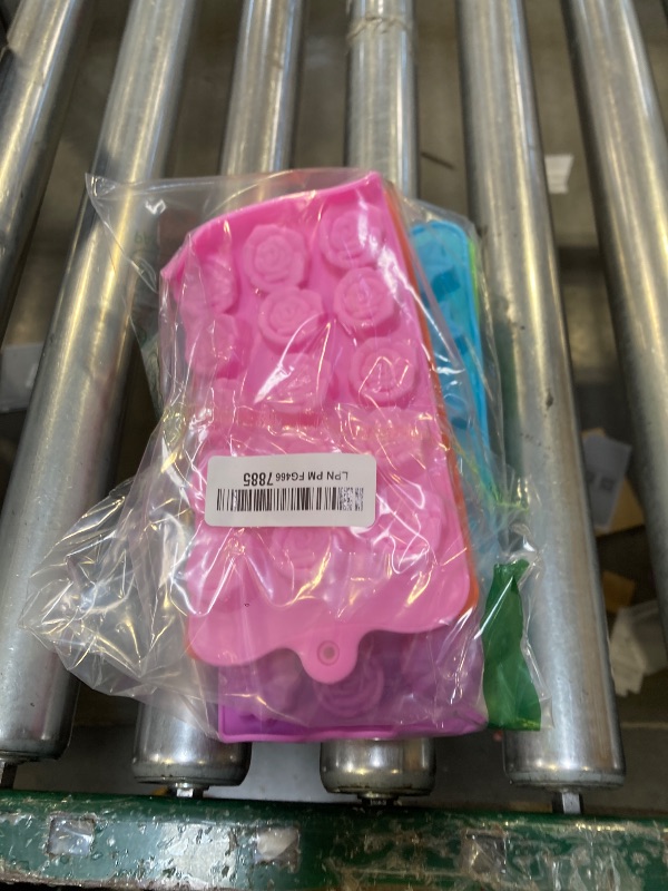 Photo 1 of 6 Pcs Flower Silicone Chocolate Molds Set, 15-Cavity Rose Heart Star Candy Mold Different Shapes Silicone Molds for Chocolate, Candy, Ice Cube, Butter, Jello