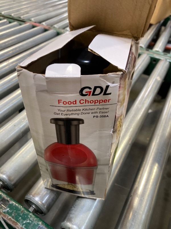 Photo 1 of Food Chopper, Hand Chopper Dicer Easy to Clean, Manual Slap Vegetable Cutter Onion Dicer, Garlic Mincer for Onion, Nut, Tomato, Pepper, Celery, etc, Red