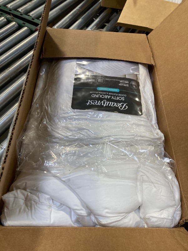 Photo 1 of Beautyrest Luxury Goose Feathers Soft Pillows, 500 Thread Count Cotton Cover 20”x36”, King (Pack of 2), Supportive Fluffy Hotel Collection Bed Pillows for Side and Back Sleepers