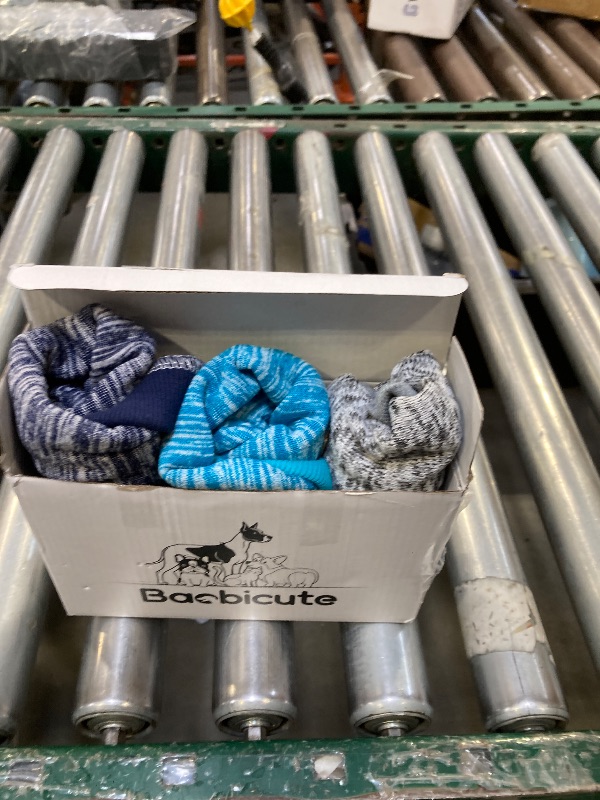 Photo 1 of 3 Pack Dog Sweaters for Small Dogs Girl Boy Winter Fleece Clothes Warm Soft Dog Sweatshirt Outfit for Dogs Cats Pet Apparel (Navy Blue+Grey+Light Blue, Small)