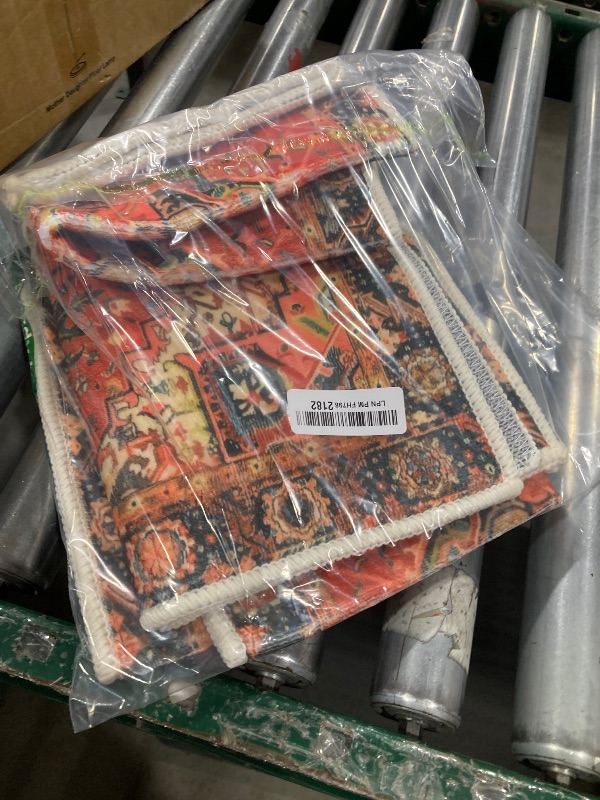 Photo 1 of 2 Pcs Area Rugs 18" x 30" Washable Non Slip Retro Floor Mat Area Rug Absorbent Entrance Rug Distressed Front Door Mat,Welcome Mats Entryway Rug Doormats for Kitchen (Multi Color)