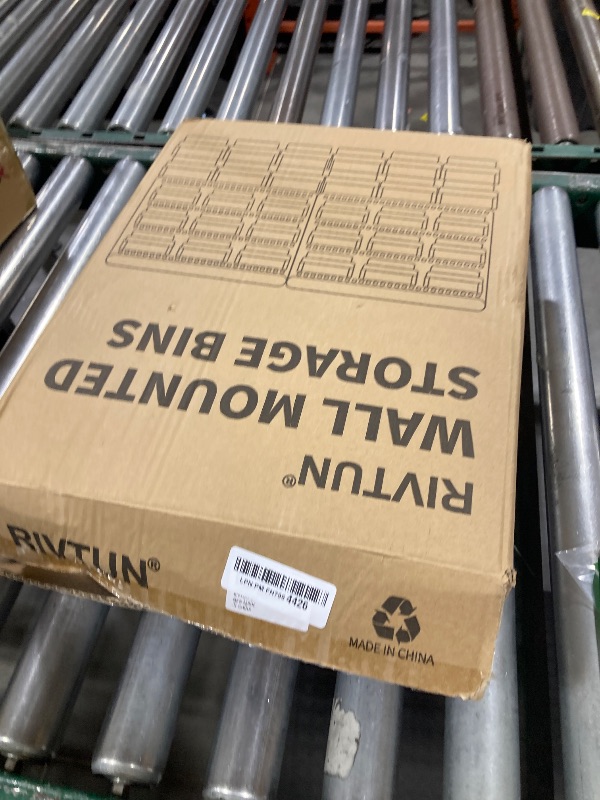 Photo 1 of **INCOMPLETE** RIVTUN Wall Mounted Storage Bins Parts Rack 2 Colors Garage Plastic Shop Tool Organizer, ABS Plastic Garage Rack, Screw Storage 15 Bins