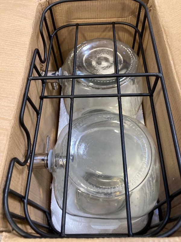 Photo 1 of 1 Gallon Glass Drink Dispensers For Parties 2PACK.Beverage Dispenser,Glass Drink Dispenser With Stand And Stainless Steel Spigot 100% Leakproof.Lemonade Dispenser With Ice Cylinder.Laundry Detergent