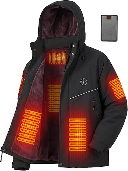 Photo 1 of **SELLING FOR PARTS---ARM HEATING DEFECTIVE**Heated Jacket for Men with Fleece Lining 20000 mAh Battery Fast Charge Windproof Electric Men's Heated Coat - XL