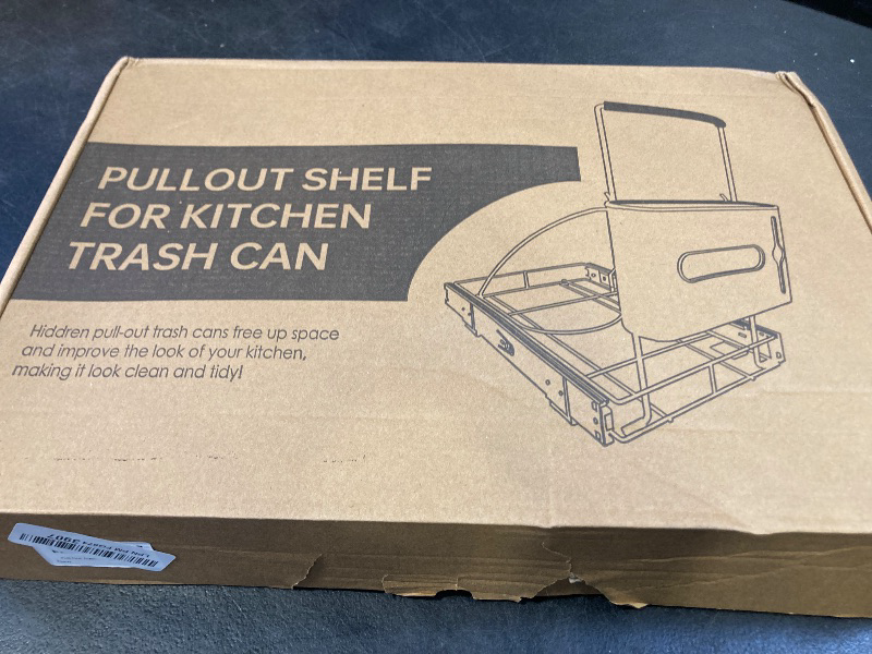 Photo 1 of Pull Out Trash Can Under Cabinet Slide Out Kit - Heavy Duty Up to 125 lb, Fits 28-40 Quart ?Ashcan with Garbage Bag Holder, Rust-Proof Steel Frame-Under Sink Garbage Can Pull Out (Not Include Can