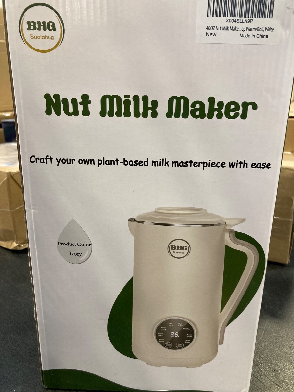 Photo 1 of 40oz Nut Milk Maker Machine - Multi-Functional Automatic Almond with 10 Blades, Plant-Based, Oat, Soy, and Dairy Free Beverages 12 Hours Timer/Auto-clean/Room Temp/Keep Warm/Boil, White